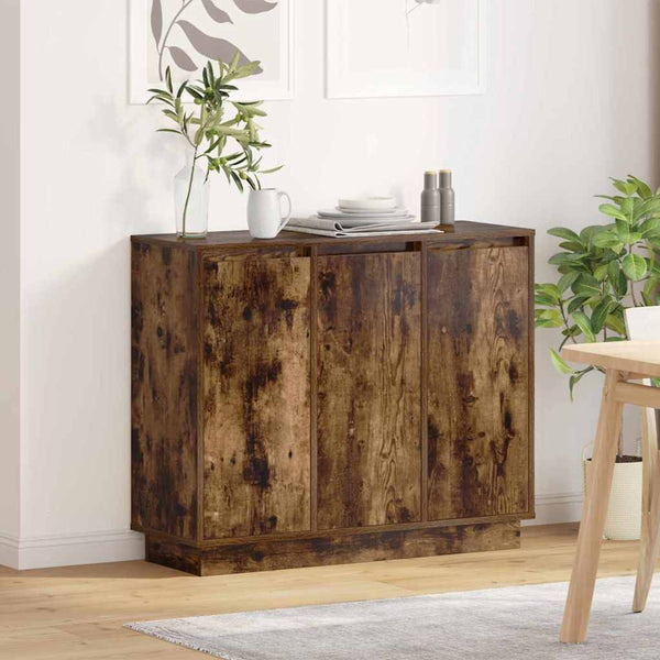 LED Sideboard Geräucherte Eiche 90cm