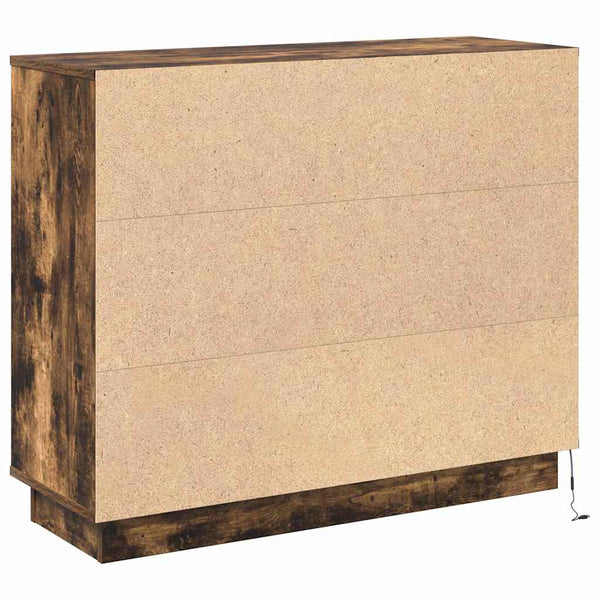 LED Sideboard Geräucherte Eiche 90cm