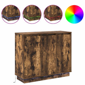LED Sideboard Geräucherte Eiche 90cm