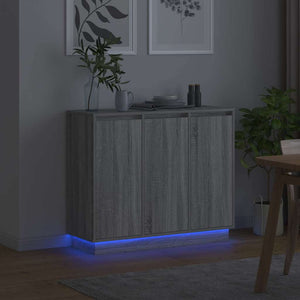 LED Sideboard Grau Sonoma 90 cm