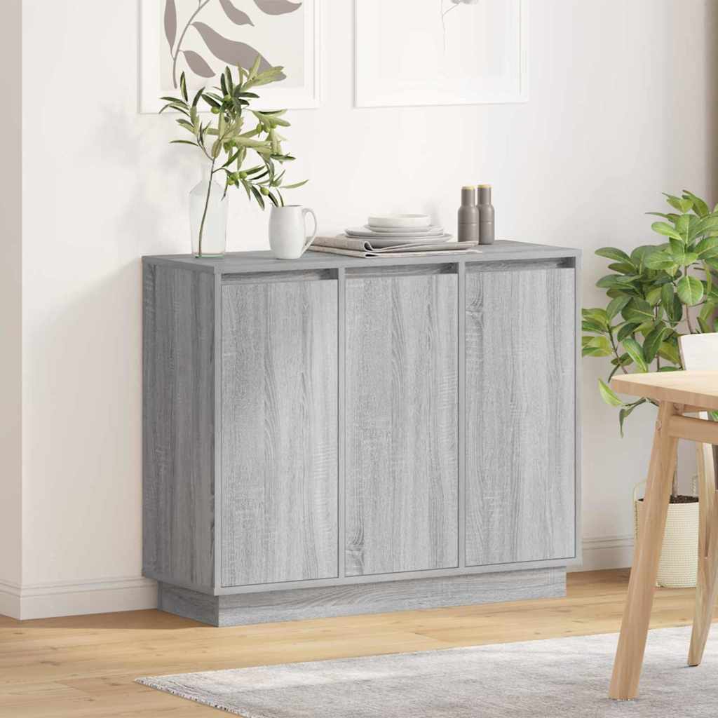 LED Sideboard Grau Sonoma 90 cm