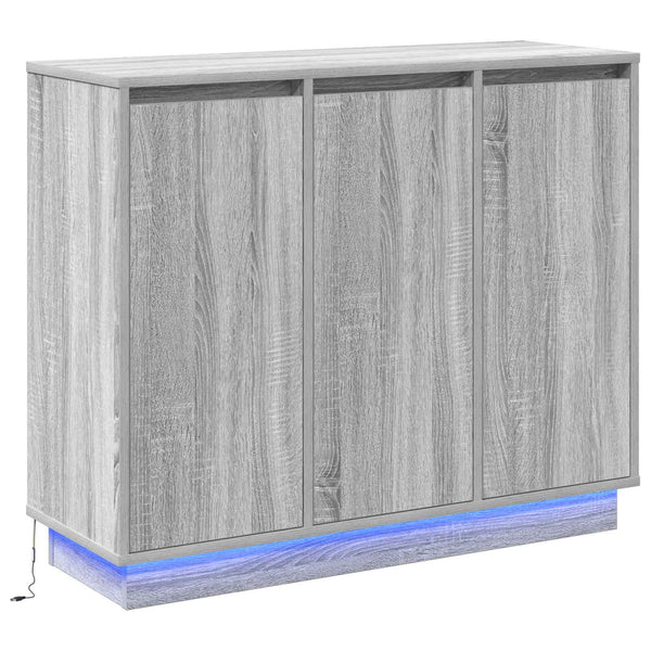 LED Sideboard Grau Sonoma 90 cm