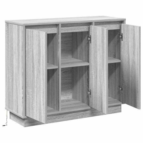 LED Sideboard Grau Sonoma 90 cm