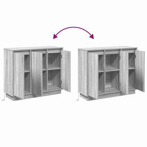 LED Sideboard Grau Sonoma 90 cm