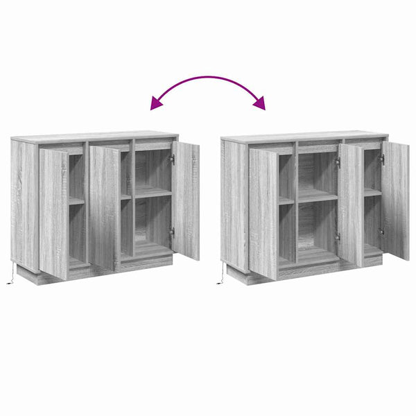 LED Sideboard Grau Sonoma 90 cm