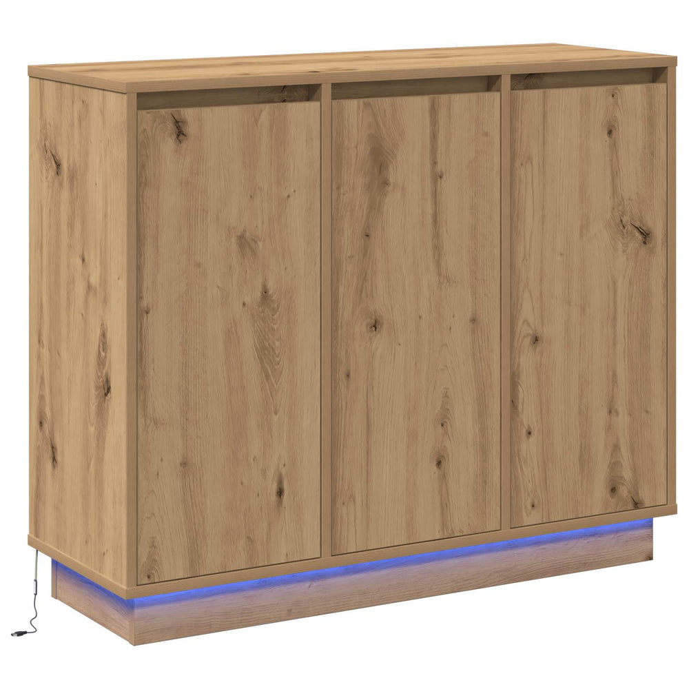 LED Sideboard Artisan Eiche 90cm