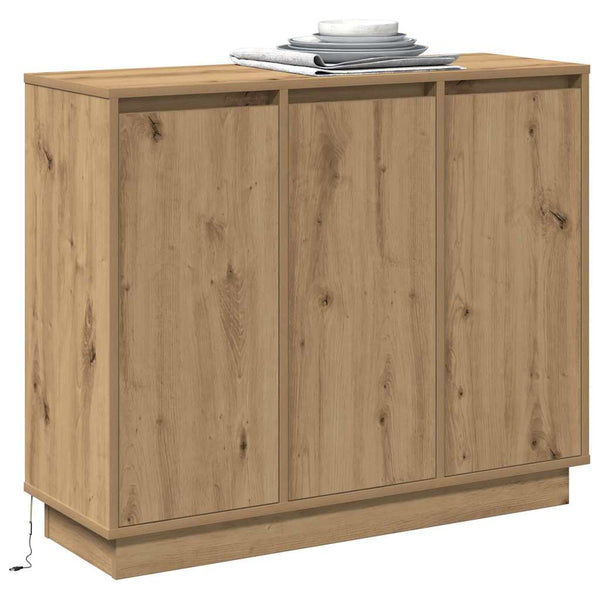 LED Sideboard Artisan Eiche 90cm