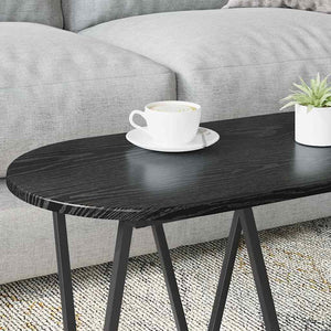 Schwarzer Couchtisch Eichenoptik 80x40 cm