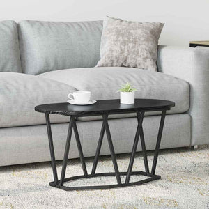 Schwarzer Couchtisch Eichenoptik 80x40 cm