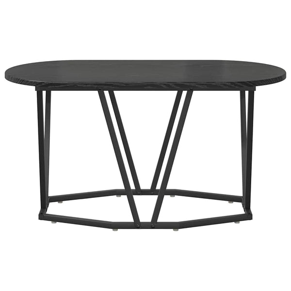 Schwarzer Couchtisch Eichenoptik 80x40 cm