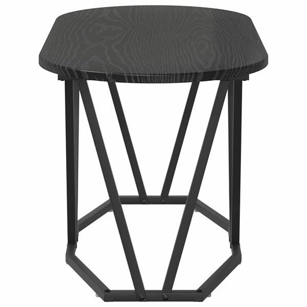 Schwarzer Couchtisch Eichenoptik 80x40 cm