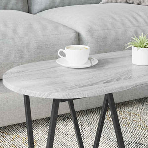 Grauer Couchtisch 80x40 cm