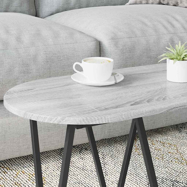 Grauer Couchtisch 80x40 cm