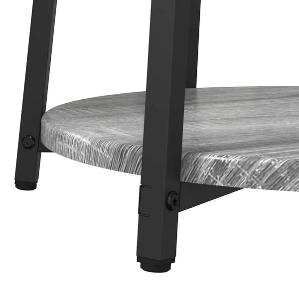 Beistelltisch Set mit Regal Grau Sonoma