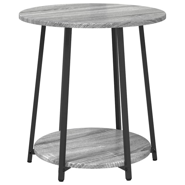 Beistelltisch Set mit Regal Grau Sonoma