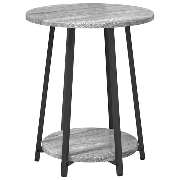 Beistelltisch Set mit Regal Grau Sonoma