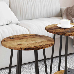 vidaXL Tables d'appoint avec étagère 2 pcs Bois de récupération et noir