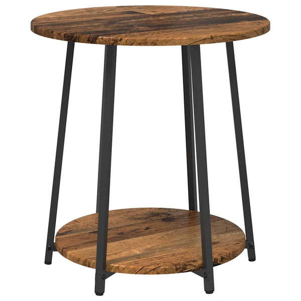 vidaXL Tables d'appoint avec étagère 2 pcs Bois de récupération et noir