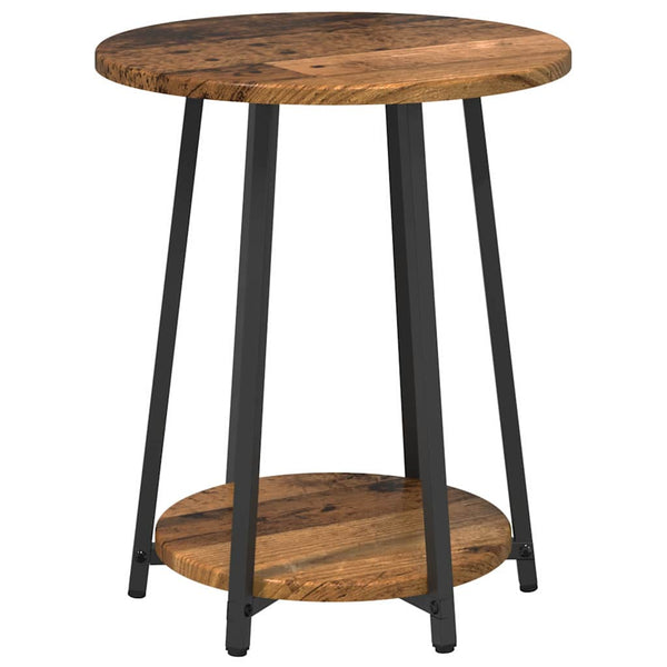 vidaXL Tables d'appoint avec étagère 2 pcs Bois de récupération et noir