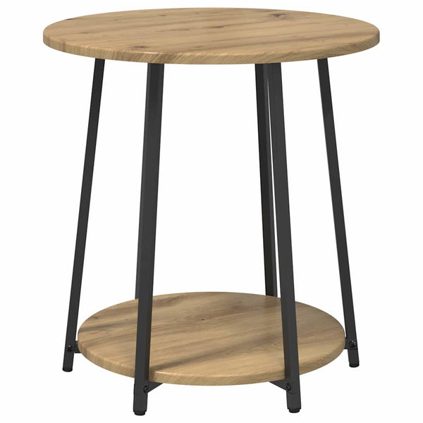 Beistelltisch Set 2er Eiche Schwarz mit Regal