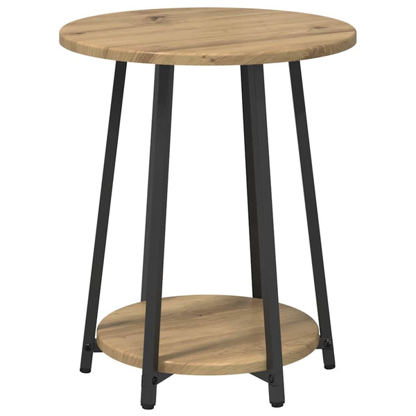 Beistelltisch Set 2er Eiche Schwarz mit Regal
