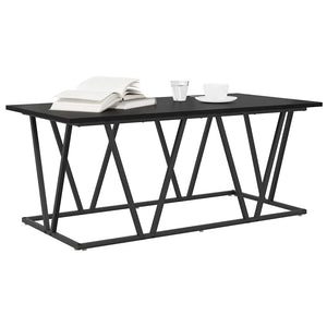 Schwarzer Couchtisch Eichenoptik 100x50 cm