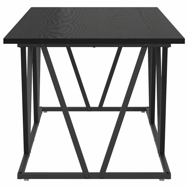 Schwarzer Couchtisch Eichenoptik 100x50 cm