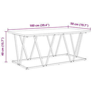 Schwarzer Couchtisch Eichenoptik 100x50 cm