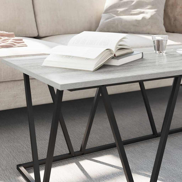 Grauer Couchtisch 100x50 cm
