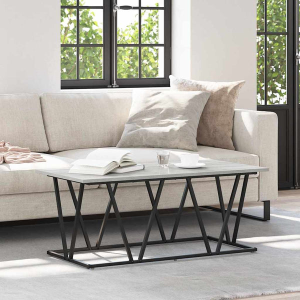 Grauer Couchtisch 100x50 cm