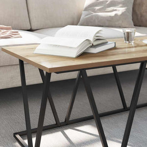 vidaXL Table basse Chêne Artisan 100 x 50 x 40 cm contreplaqué et métal