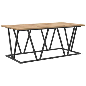 vidaXL Table basse Chêne Artisan 100 x 50 x 40 cm contreplaqué et métal