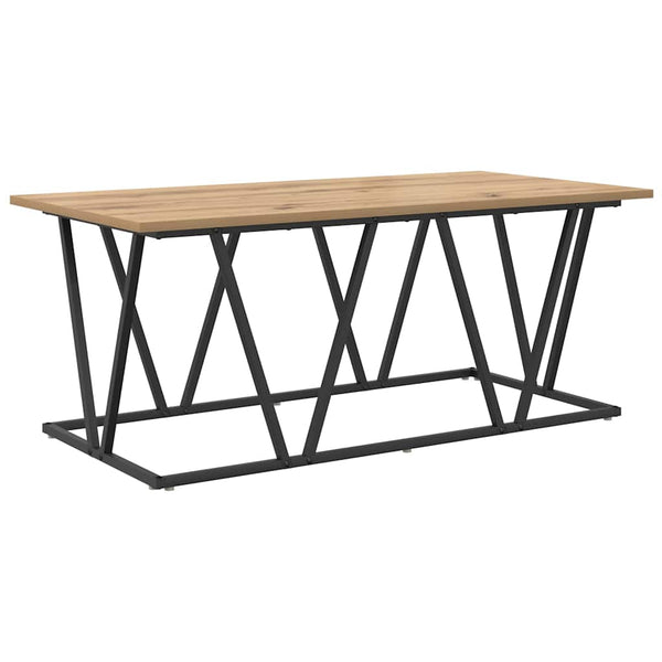 vidaXL Table basse Chêne Artisan 100 x 50 x 40 cm contreplaqué et métal