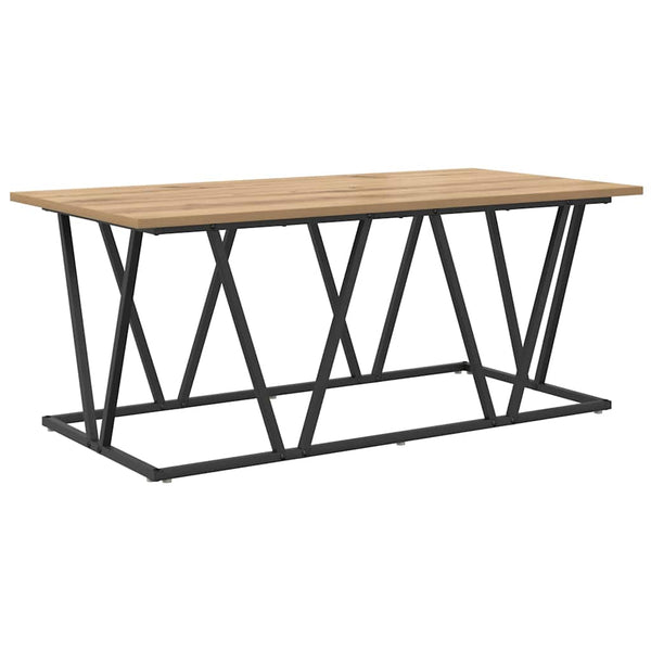 vidaXL Table basse Chêne Artisan 100 x 50 x 40 cm contreplaqué et métal