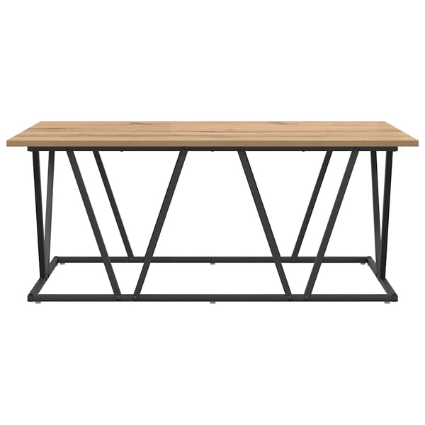 vidaXL Table basse Chêne Artisan 100 x 50 x 40 cm contreplaqué et métal