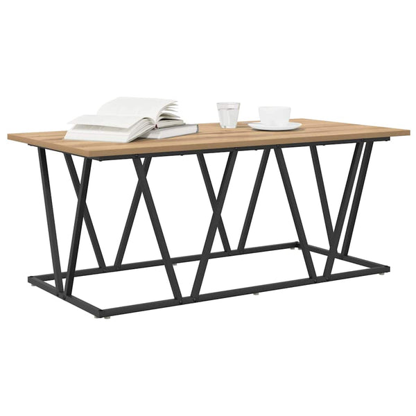 vidaXL Table basse Chêne Artisan 100 x 50 x 40 cm contreplaqué et métal