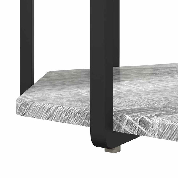 Beistelltisch Set Grau mit Regal - 2er