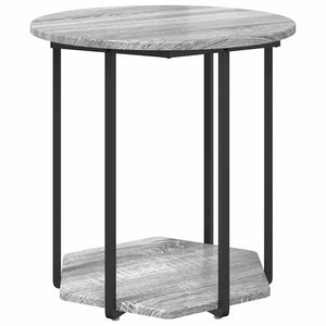 Beistelltisch Set Grau mit Regal - 2er