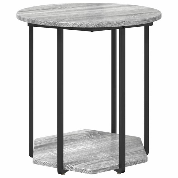 Beistelltisch Set Grau mit Regal - 2er
