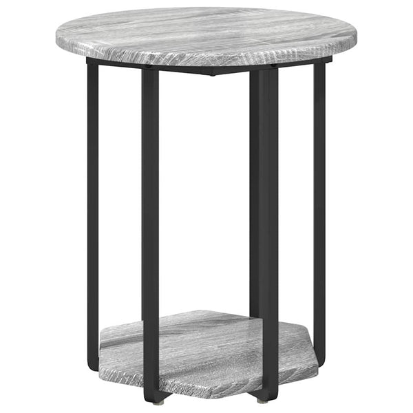 Beistelltisch Set Grau mit Regal - 2er