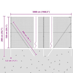 Grauer Zaunpfosten 50 x 1,5 m