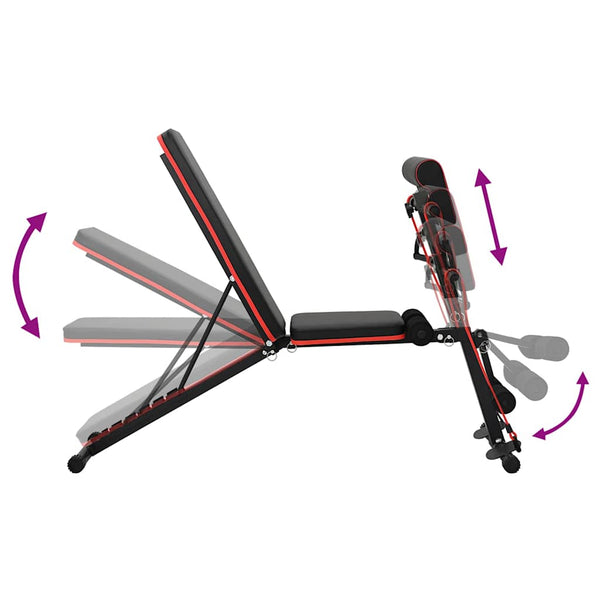 vidaXL Banc de musculation noir 131 x 41 x 100 cm en acier revêtu par poudre