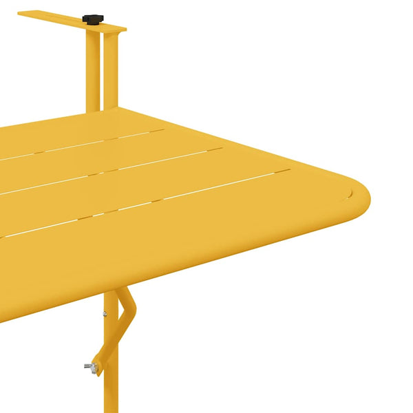 Hängender Balkontisch Senf Stahl 60cm