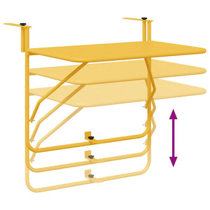 Hängender Balkontisch Senf Stahl 60cm