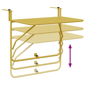 Hängender Balkontisch Gold Stahl 60x39