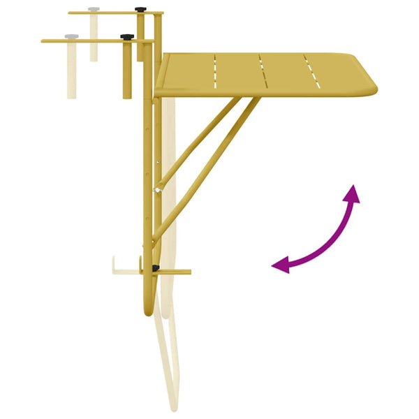 Hängender Balkontisch Gold Stahl 60x39