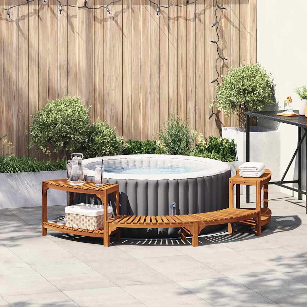 Halbrunde Whirlpool-Umrandung, Braun, 252 cm