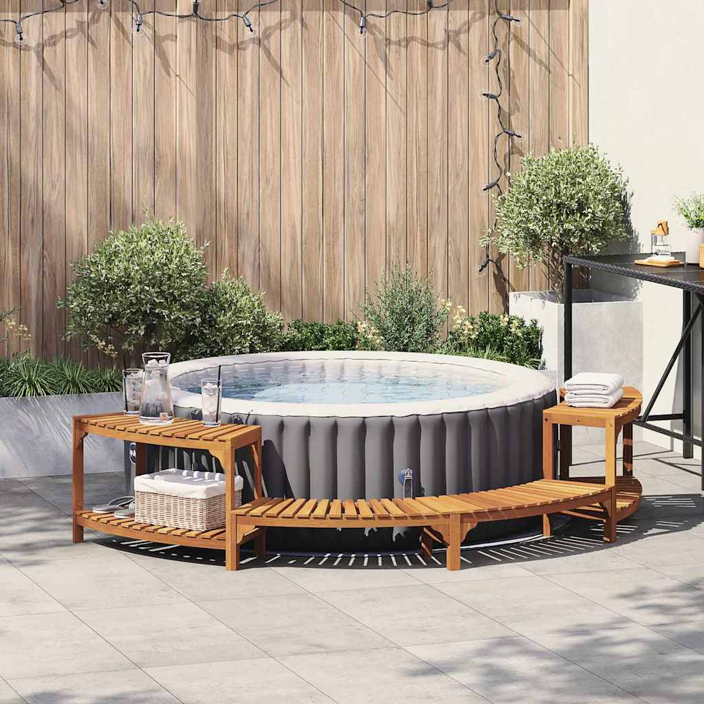 Halbrunde Whirlpool-Umrandung Braun 272 cm