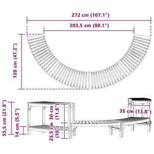 Halbrunde Whirlpool-Umrandung Braun 272 cm
