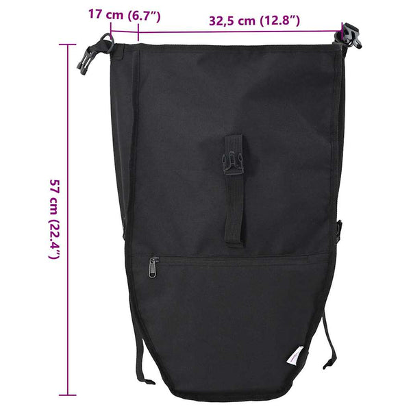 Fahrradtasche Schwarz Polyester 32,5x17x57cm